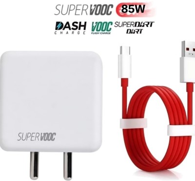 mobspot 85 W SuperVOOC 6 A Wall Charger for Mobile with Detachable Cable(White, Red, Cable Included)