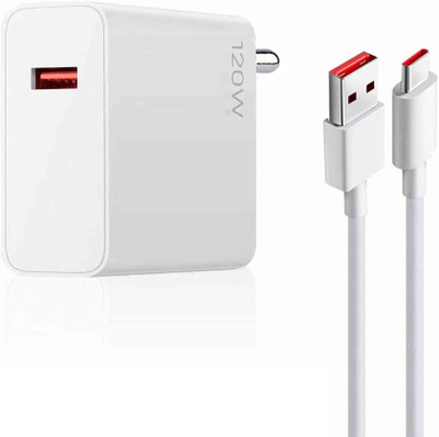 OTD 120 W SuperVOOC 6 A Wall Charger for Mobile with Detachable Cable(White, Cable Included)