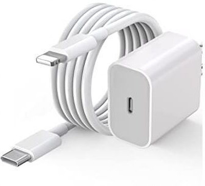 Kizzy 20 W 2.4 A Wall Charger for Mobile with Detachable Cable(White,Compatible-AppIe iphone 14/14pIus,14pro/14promax/13/12/11 Series, Cable Included)