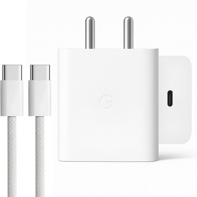 RVAT 30 W Quick Charge 5 A Wall Charger for Mobile with Detachable Cable(White, Cable Included)