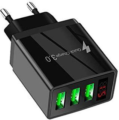 MARS 20 W Quick Charge 2.4 A Wall Charger for Mobile with Detachable Cable(Black, Cable Included)