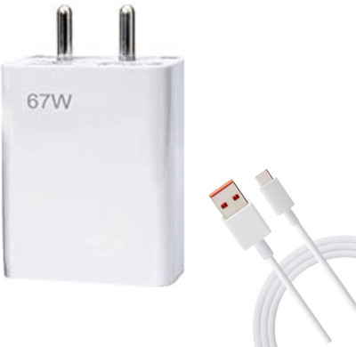 Avaxon 67 W SonicCharge 3 A Wall Charger for Mobile with Detachable Cable(Fast Charger Compatible for Red Ml Phone Type-C, White, Cable Included)