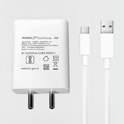 MAXIMILION 44 W Quick Charge 6 A Wall Charger for Mobile with Detachable Cable(White, Cable Included)