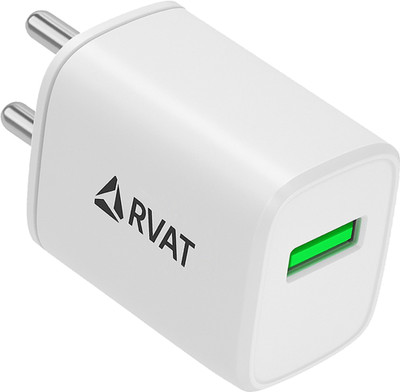 RVAT 18 W Qualcomm 3.0 3.1 A Wall Charger for Mobile with Detachable Cable(White)