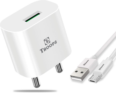 TP TROOPS 1.5 A Wall Charger for Mobile with Detachable Cable(White, Cable Included)