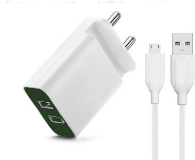 POZUB 3.4 A Wall Charger for Mobile with Detachable Cable(White, Cable Included)