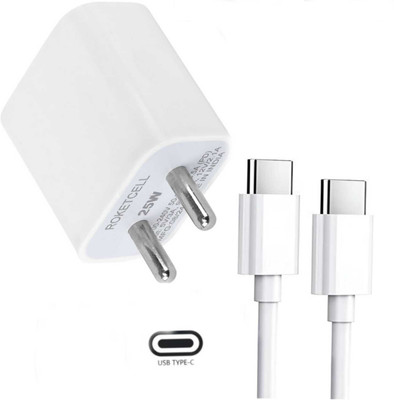roketcell 25 W PD 3.1 A Wall Charger for Mobile(White, Cable Included)