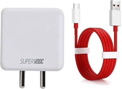 CROMPASS 85 W Quick Charge 6 A Single Port Mobile Charger with Detachable Cable(White, Red, Cable Included)