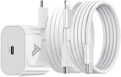 DR VAKU 20 W PD Wall Charger for Mobile with Detachable Cable(Compatible with iPhone 16/16 Plus/16 Pro/16 Pro Max, iPhone 15 Series, White, Cable Included)