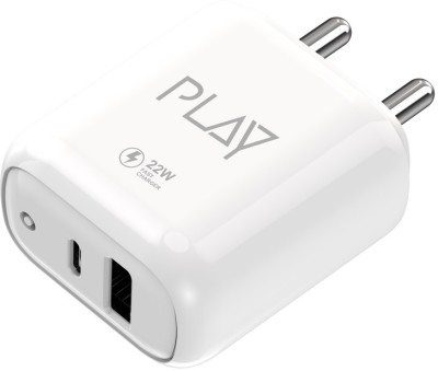 PLAY 22.5 W PD 3 A Multi-pin Wall Charger for Mobile with Detachable Cable(White, Cable Included)