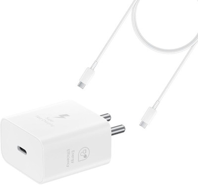 Kizzy 25 W PD 3 A Wall Charger for Mobile with Detachable Cable(White, Cable Included)