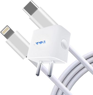 EVAAENTERPRISES 20 W PD 3.6 A Wall Charger for Mobile with Detachable Cable(White, Cable Included)