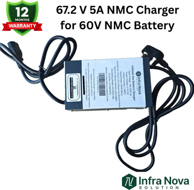 Infra Nova Solution 300 W Quick Charge 5 A 3 Port E-Bike Charger(Grey, Cable Included)
