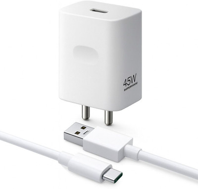 RVAT 45 W SuperVOOC 5 A Wall Charger for Mobile with Detachable Cable(White, Cable Included)