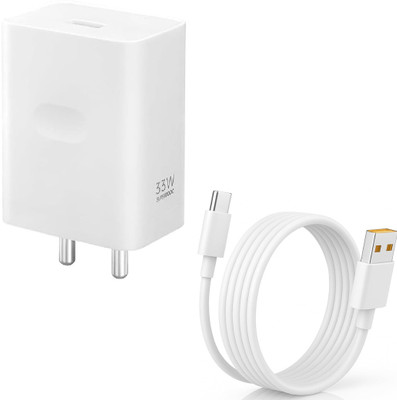Avaxon 33 W SuperVOOC 3 A Wall Charger for Mobile with Detachable Cable(Fast Charger Compatible for oppo Devices F27 Pro/F25 Pro/ F23 Pro, White, Cable Included)