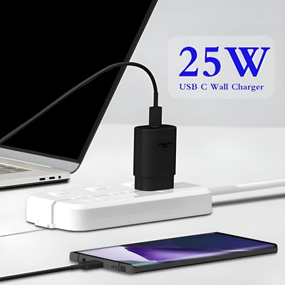 WEFIXALL 25 W PD 3 A Wall Charger for Mobile with Detachable Cable(Black, Cable Included)