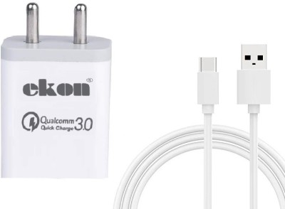 Ekon 18 W Qualcomm 3.0 3 A Mobile Charger with Detachable Cable(Redmi Note 8 Pro, Redmi Note 9, Redmi Note 9 Pro, Redmi Pad, Redmi 13C 5G, Cable Included)