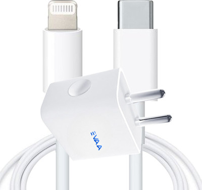 EVAAENTERPRISES 20 W PD 3.6 A Wall Charger for Mobile with Detachable Cable(White, Cable Included)