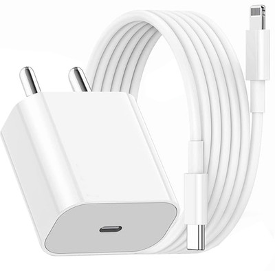 RVAT 20 W Quick Charge 3 A Wall Charger for Mobile with Detachable Cable(White, Cable Included)