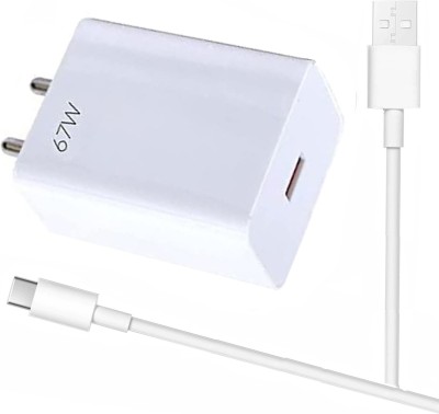 EliteGadgets 67 W SuperVOOC 6 A Mobile Charger with Detachable Cable(Compatble with OnePlus Nord CE 2, 80 watt Charging Supported, White, Cable Included)
