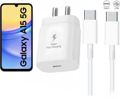 roketcell 25 W Quick Charge 3.25 A Wall Charger for Mobile((White, Fast Charger for Samsung Galaxy A15 5g Charger Adapter, Cable Included), Cable Included)