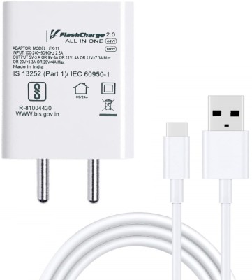 Ekon 80 W Quick Charge 7 A Wall Charger for Mobile with Detachable Cable(White, Cable Included)