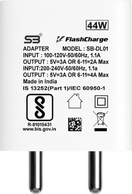 SB 44 W 4 A Wall Charger for Mobile with Detachable Cable(support FLASH 2.0 only supported device, White, Cable Included)