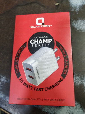 Quantron Quick Charge 3 A Wall Charger for Mobile with Detachable Cable(White)