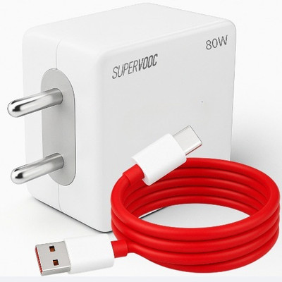 TechBlaze 80 W SuperVOOC 7.3 A Wall Charger for Mobile with Detachable Cable(White, Cable Included)
