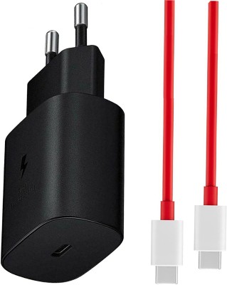 EliteGadgets 25 W Quick Charge 3 A Wall Charger for Mobile with Detachable Cable(25Watt Fast Charger for Samsung Galaxy F23, Samsung Galaxy M54, Red, Cable Included)