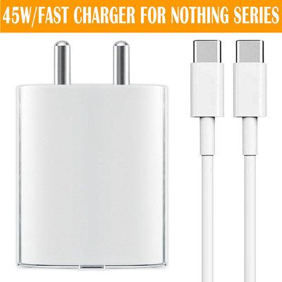 Kizzy 45 W Quick Charge 3 A Wall Charger for Mobile with Detachable Cable(White, Cable Included)