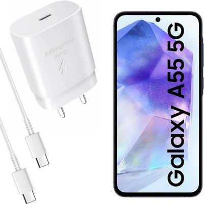 MAK 25 W Supercharge 3 A Wall Charger for Mobile with Detachable Cable(Super Fast Charging, Compatible for Galaxy A55 5G & Other Devices, White, Cable Included)