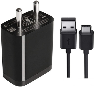 UrCart 18 W Quick Charge 2.4 A Wall Charger for Mobile with Detachable Cable(Black, Cable Included)