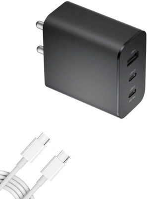 digie 65 W GaN 3 A 3 Port Mobile Charger with Detachable Cable(65W GAN Wall Charger 3 PORT Compatible for CMF GAN, Grey, Cable Included)