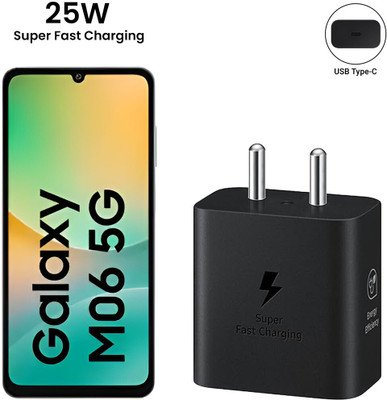MAK 25 W Supercharge 3.1 A Wall Charger for Mobile(White Super Fast Charger for Samsung Galaxy M06 5g Charger Adapter)