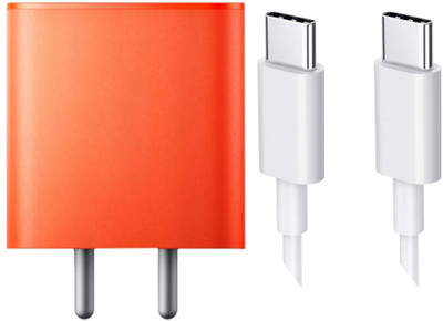 AVEVOUR ORIGINAL 65 W Power GaN 6.5 A Wall Charger for Mobile with Detachable Cable(65 W GaN 3 A 3 Port Mobile Charger (Orange), Cable Included)