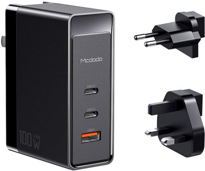 D'Wild 100 W Power GaN 20 A Multi-pin Wall Charger for Mobile(Grey, Black)