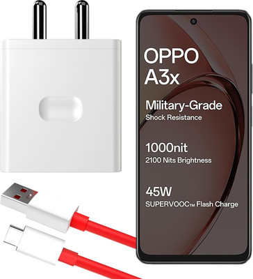 Boom 85 W SuperVOOC 6 A Wall Charger for Mobile with Detachable Cable(white ,Red cable, Cable Included)