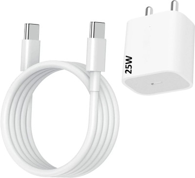 EYNK 25 W Quick Charge 3 A Wall Charger for Mobile with Detachable Cable(White, Cable Included)