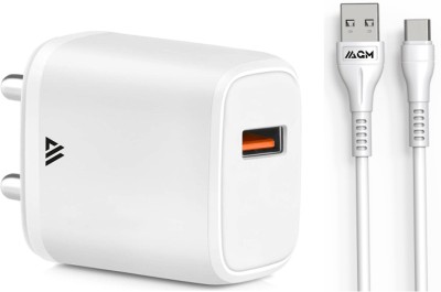 GM 20 W Adaptive Charging 3 A Mobile Charger with Detachable Cable(White, Cable Included)