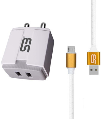 SB 12 W 3.4 A Wall Charger for Mobile with Detachable Cable(White, Cable Included)
