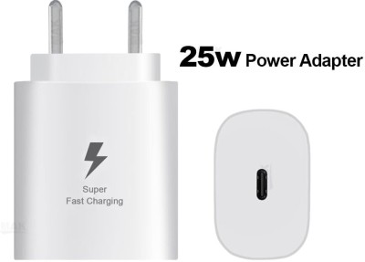 Wrapo 25 W Adaptive Charging 3 A Mobile Charger(Super Fast Charging Compatible for Galaxy A14 5G & Other Devices, White)