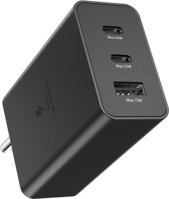 The Black Store 65 W PD 6 A Wall Charger for Mobile(Nothing Phone 1, Nothing Phone 2,Black { Adapter Only })