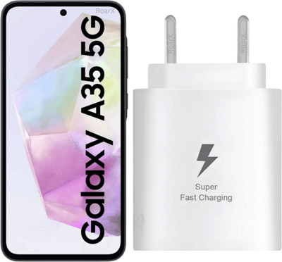 RoarX 25 W Quick Charge 3 A Wall Charger for Mobile(Super Fast Charger 25w for Samsung Galaxy F34 5G & other c to c phones, White)