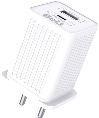 BELL Quick Charge 5 A Wall Charger for Mobile with Detachable Cable(White)