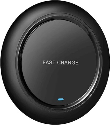 X88 Pro 18 W 6 A Wireless Mobile Charger with Detachable Cable(BLACK ROUND WIRELESS CHARGING PAD, Cable Included)