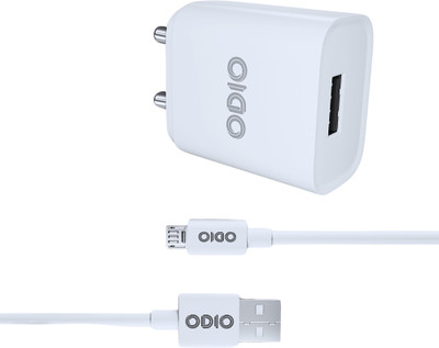 ODIO 12 W 2.4 A Wall Charger for Mobile with Detachable Cable(White, Cable Included)