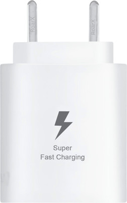 RoarX 25 W Adaptive Charging 3 A Wall Charger for Mobile(White, 25W charger type c samsung 25w charger compatible)