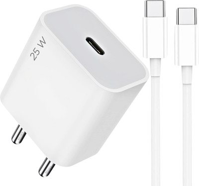 RoarX 25 W Quick Charge 3.1 A Wall Charger for Mobile with Detachable Cable(White, Cable Included)