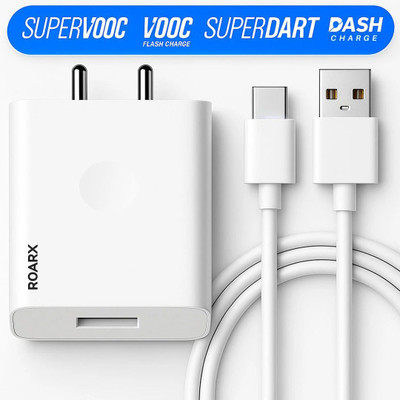 RoarX 33 W SuperVOOC 6 A Wall Charger for Mobile with Detachable Cable(White, Cable Included)